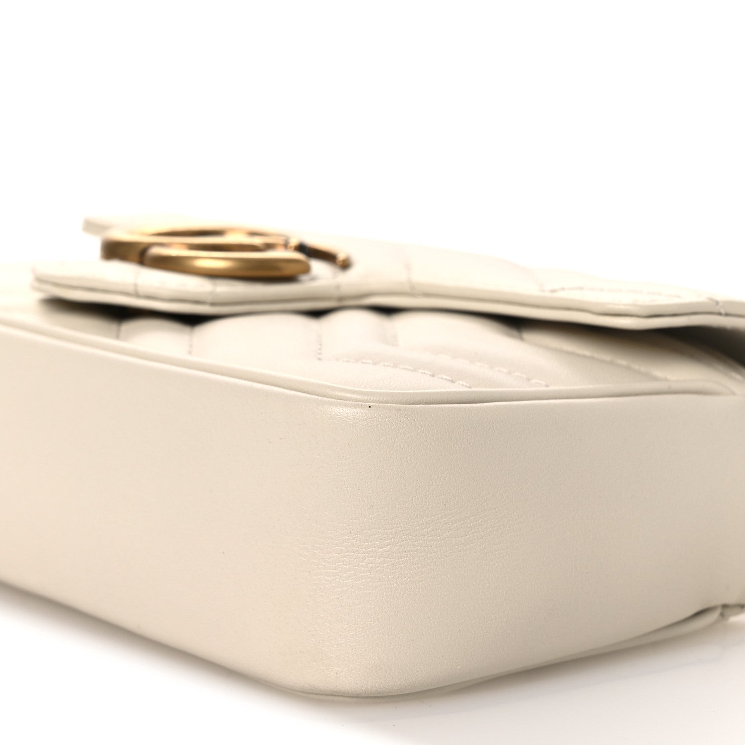Gucci Calfskin Matelasse Super Mini GG Marmont Shoulder Bag White 10 of 10