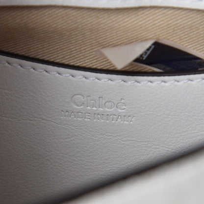 Chloe Calfskin Crocodile Embossed Small Tess Bag Brilliant White 6 of 9