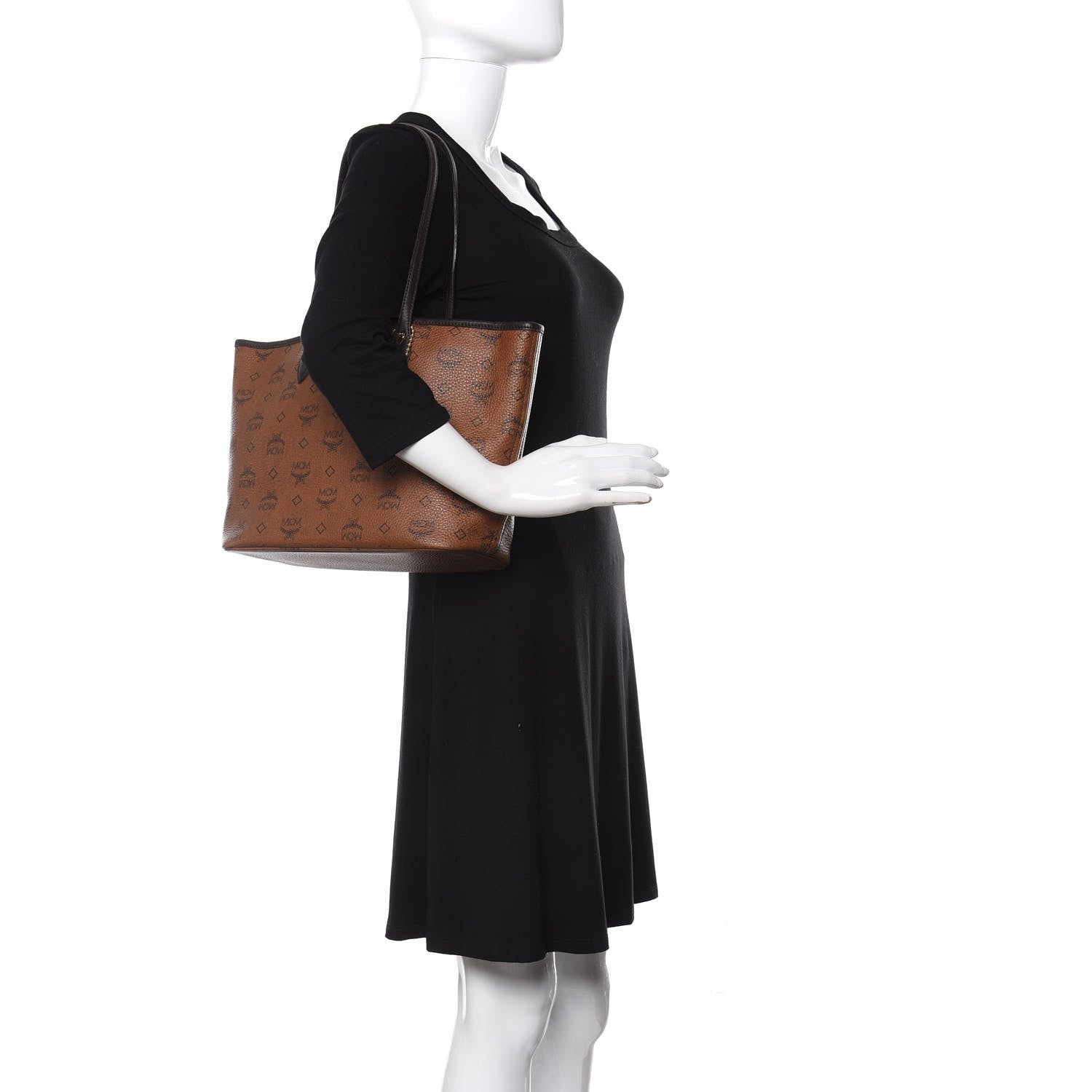 MCM Visetos Dog Bone Shopper Tote Brown 2 of 12
