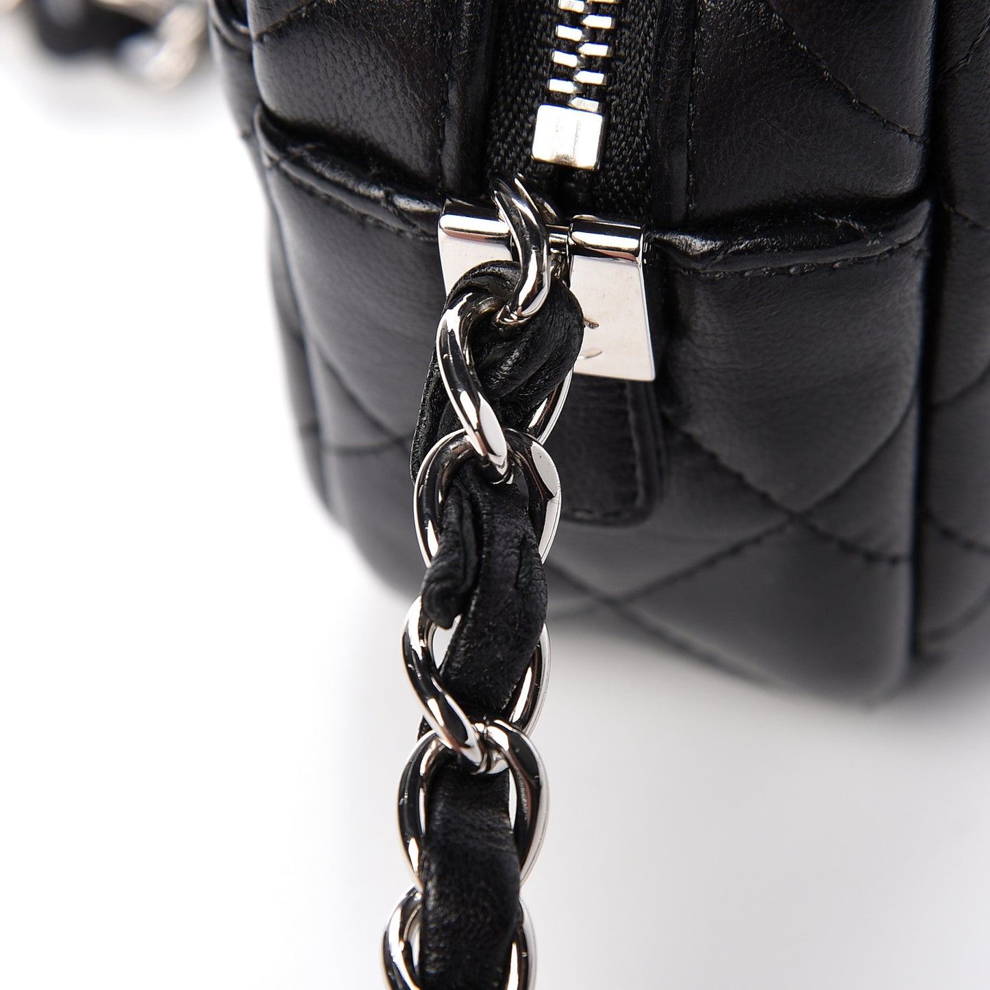Lambskin Quilted Small Timeless Camera Case Black