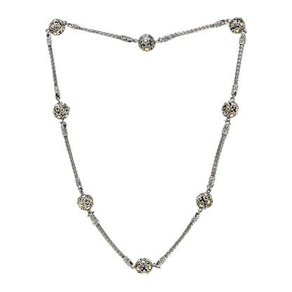John Hardy Sterling Silver 18K Yellow Gold Jaisalmer Station Necklace 3 of 5