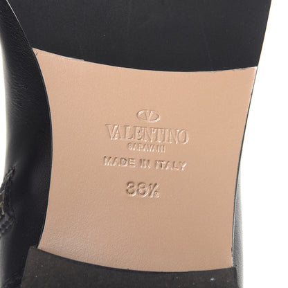 Valentino Garavani Calfskin Bow Lace Up Back Knee High Tall Boots 38.5 Black 8 of 24