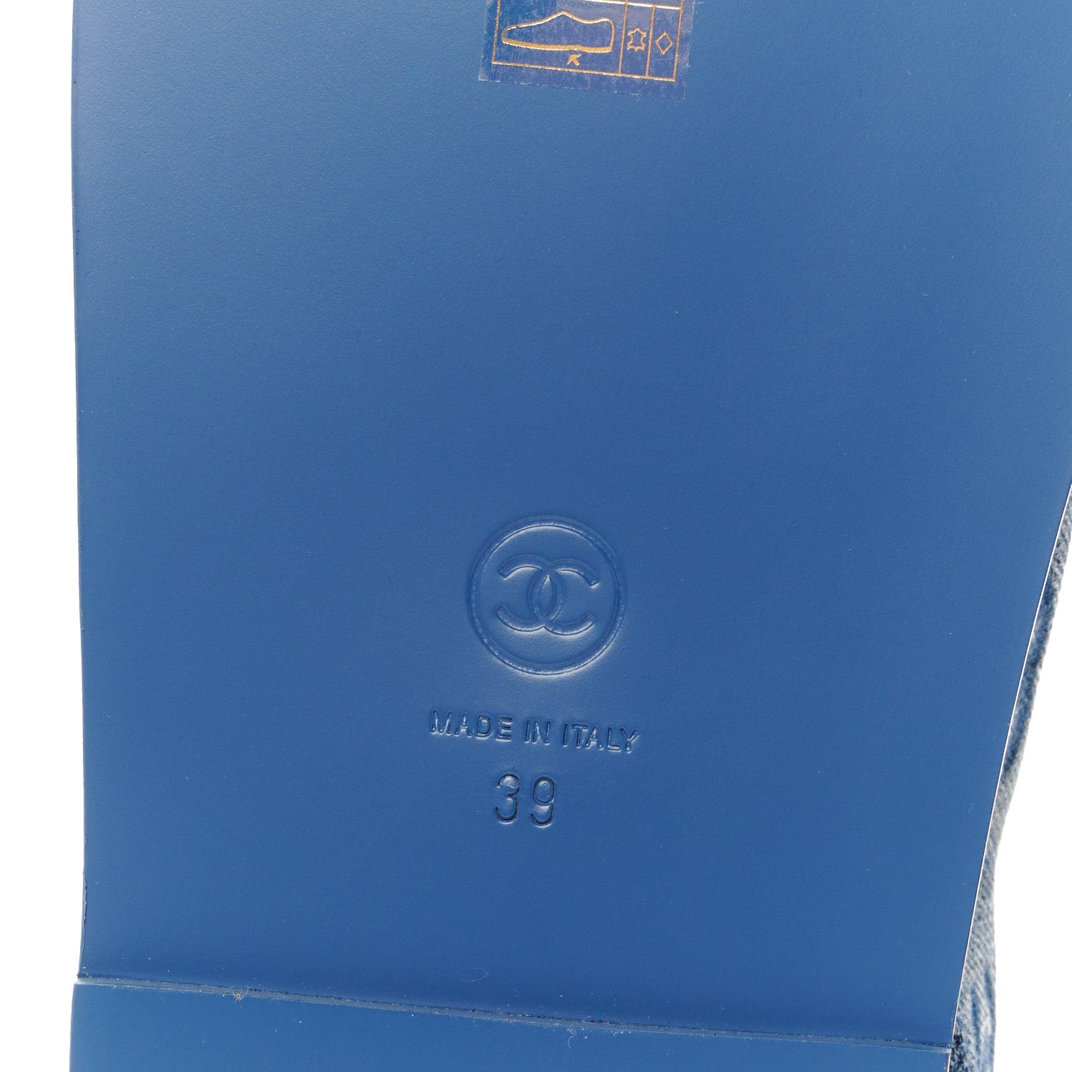 Chanel Denim CC Dad Sandals 39 Blue 8 of 9