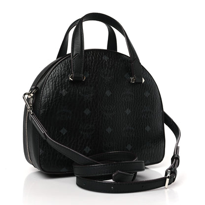 MCM Visetos Small Half Moon Crossbody Bag Black 3 of 9