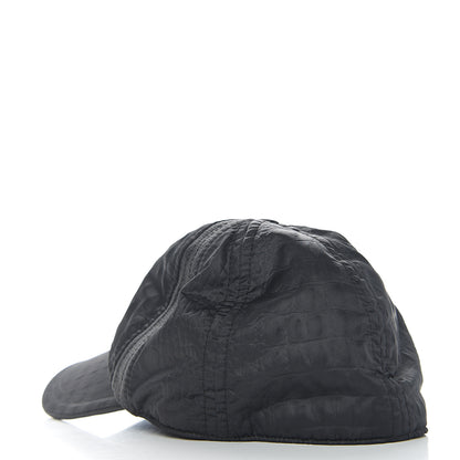 Chanel Nylon CC Crocodile Print Cap Hat 57 Black 2 of 6
