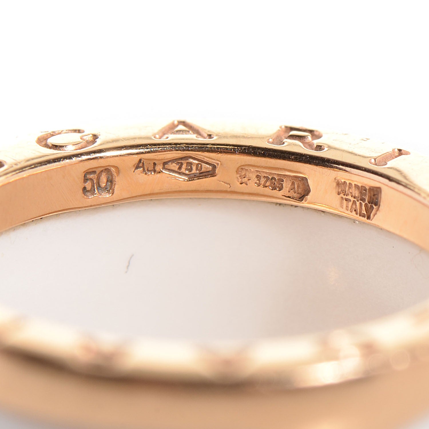 Bulgari 18K Rose Gold White Ceramic B.Zero1 Four-Band Ring 50 5.5 6 of 6