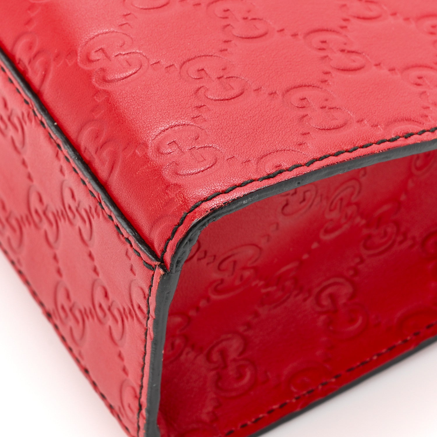Gucci Guccissima Medium Emily Chain Shoulder Bag Red 14 of 17