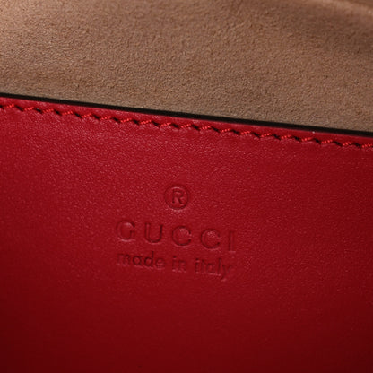 Gucci Calfskin Matelasse Small GG Marmont Chain Shoulder Bag Hibiscus Red 6 of 10