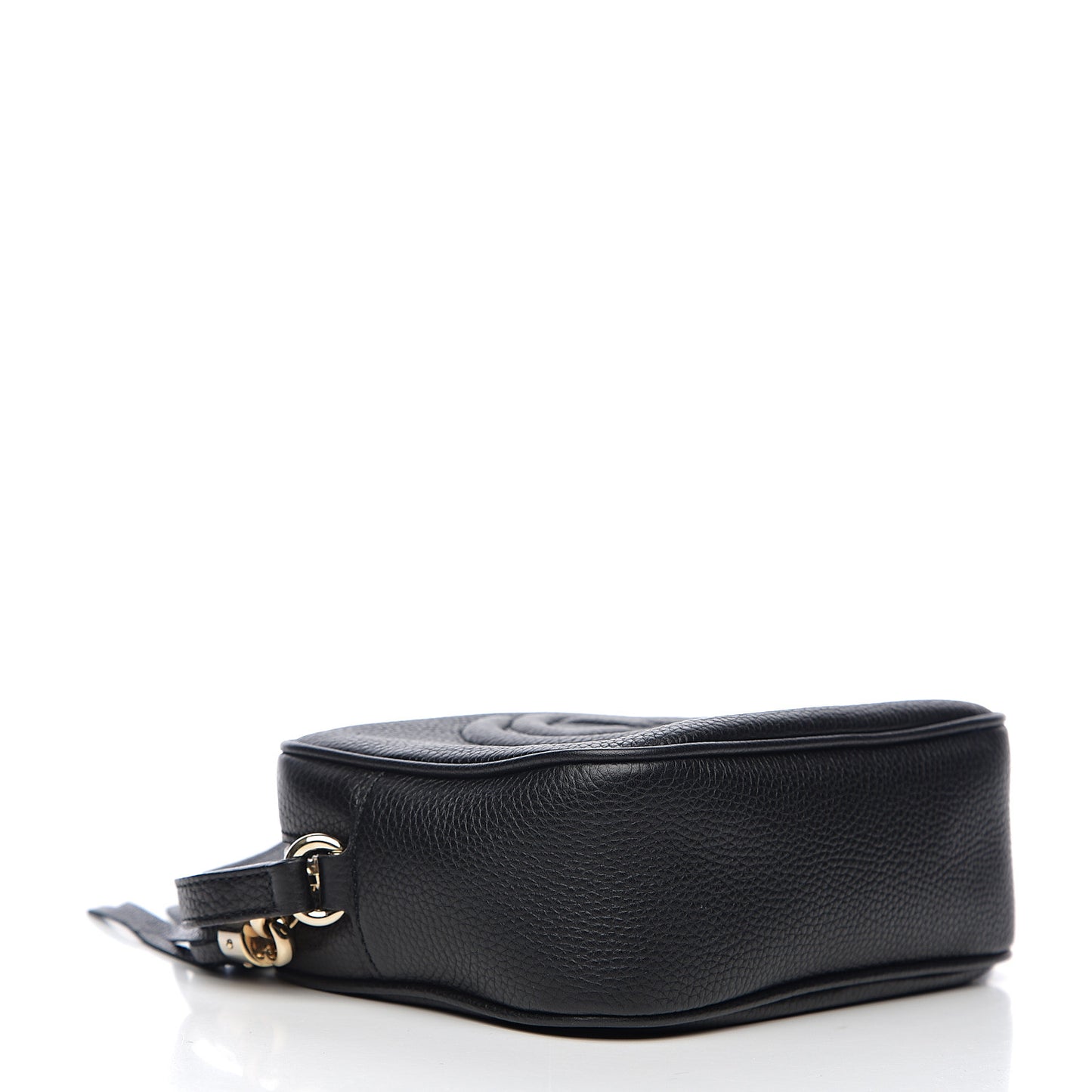 Pebbled Calfskin Small Soho Disco Bag Black