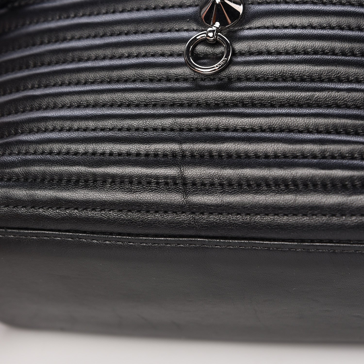 Fendi Shiny Nappa Trapuntata Mini Backpack Black 8 of 13