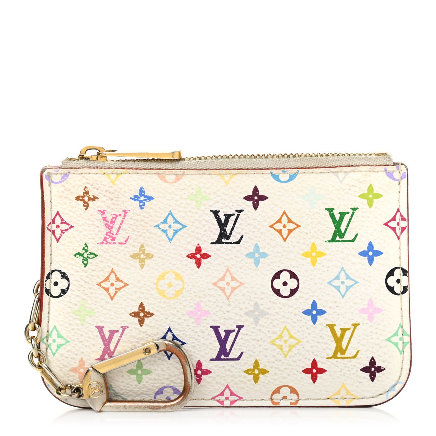 Monogram Multicolor Key Pouch White Litchi