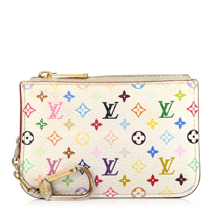 Louis Vuitton Monogram Multicolor Key Pouch White Litchi 1 of 14