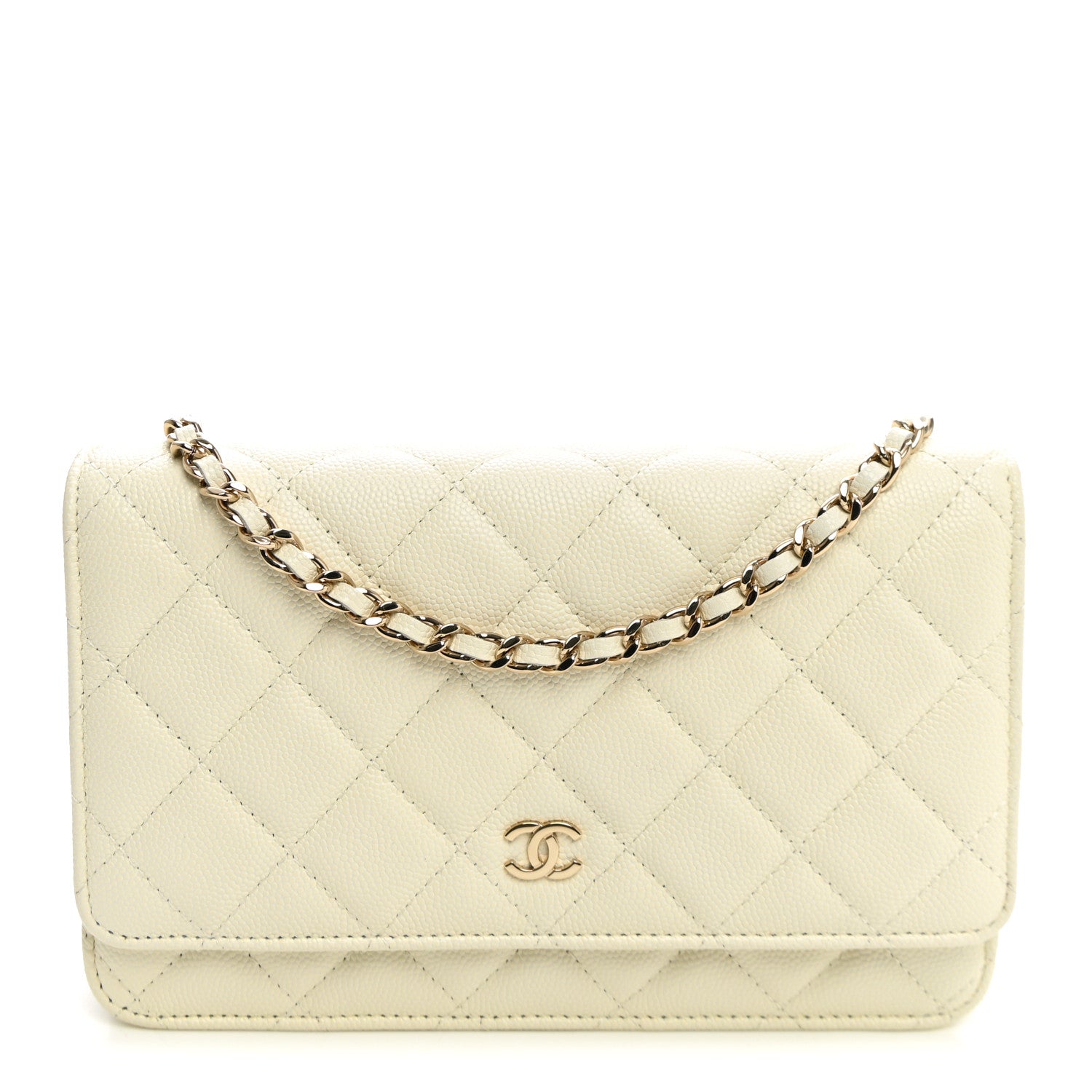 Chanel Caviar Quilted Wallet on Chain WOC White 1 of 10