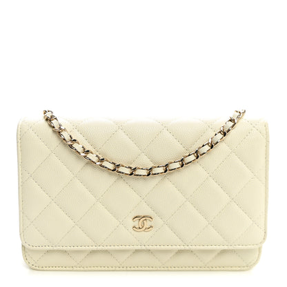 Chanel Caviar Quilted Wallet on Chain WOC White 1 of 10