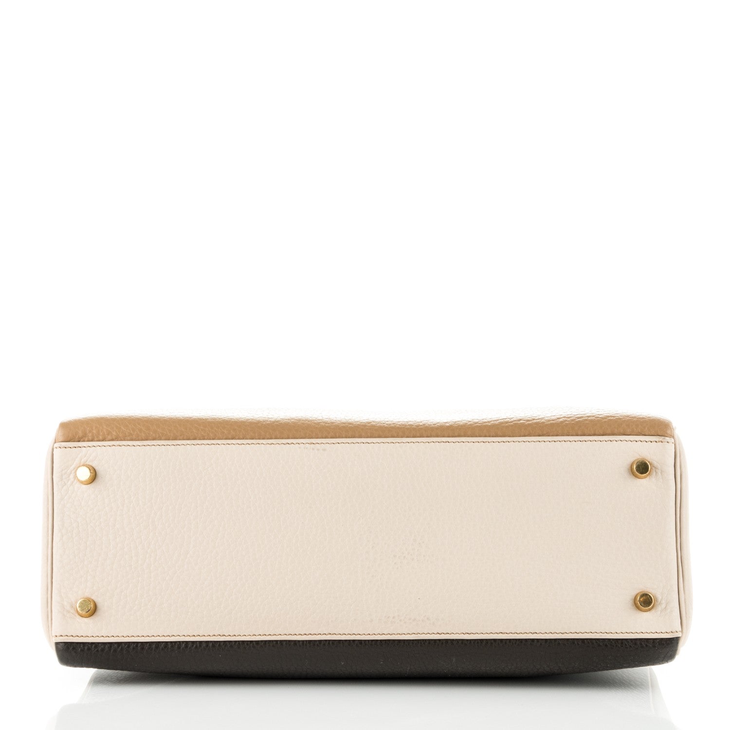 Hermes Taurillon Clemence Tri-Color Kelly Retourne 35 Tabac Camel Ebene Parchemin 25 of 26