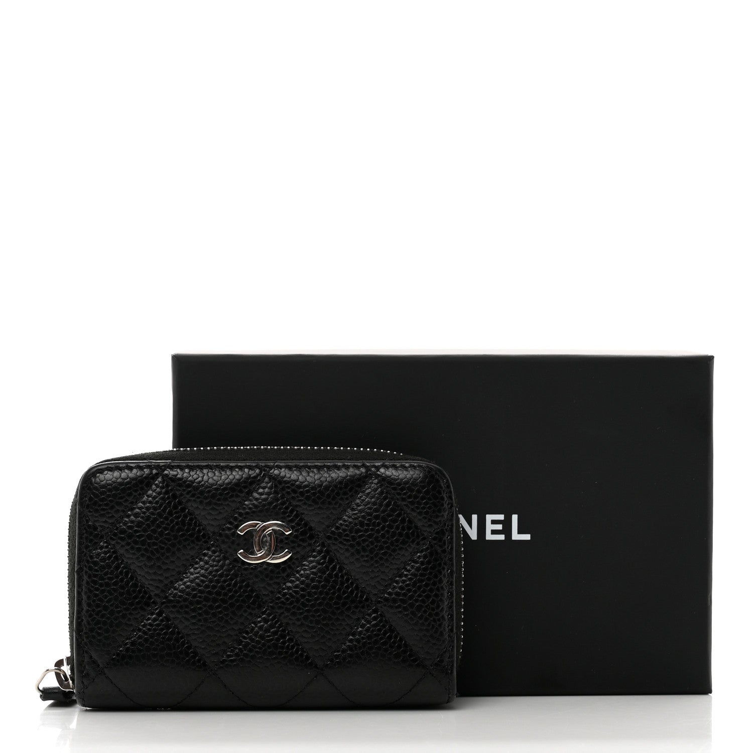 Chanel Caviar Quilted Zip Coin Purse Black 8 of 8