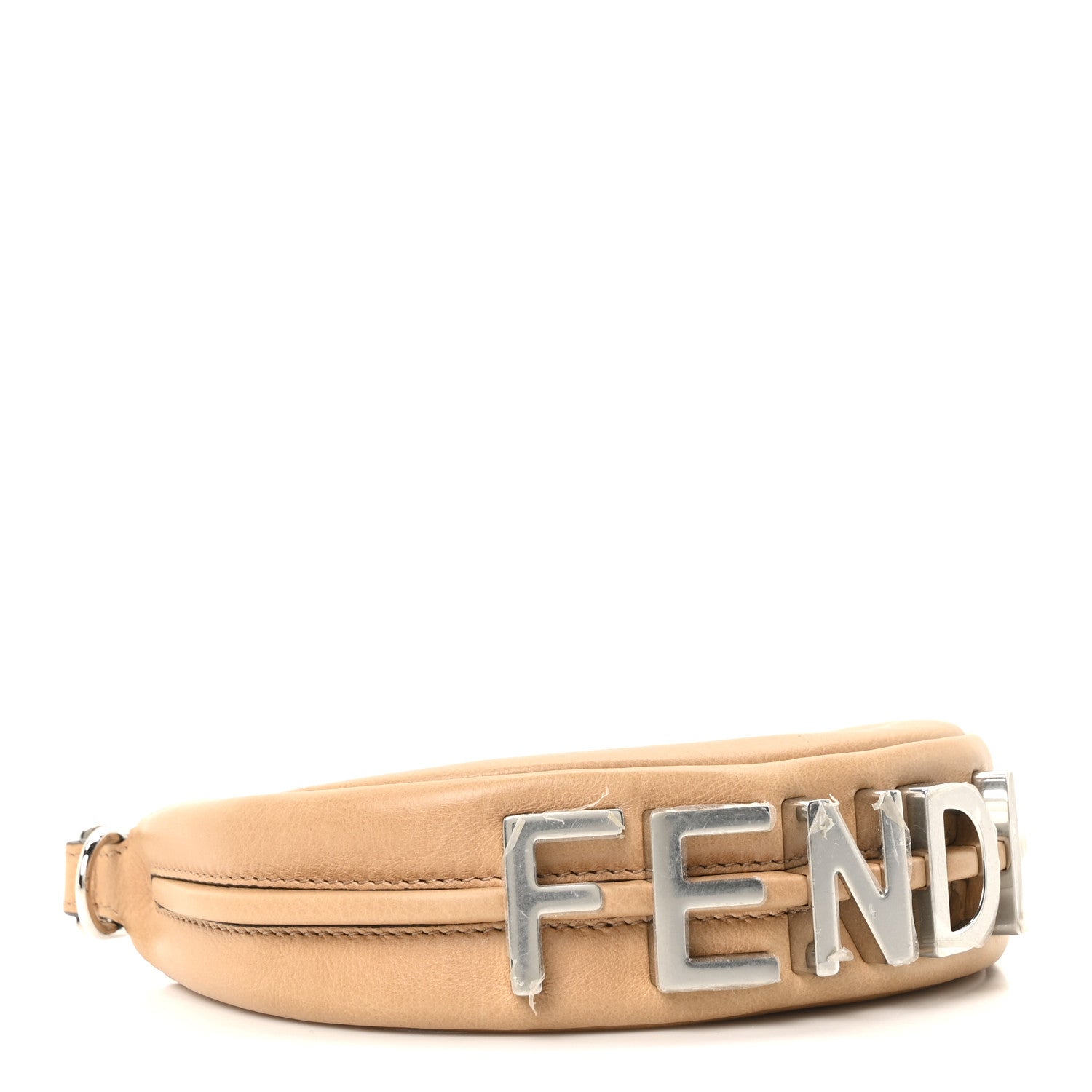 Fendi Vitello Grace Nano Fendigraphy Hobo Charm Miele Scuro