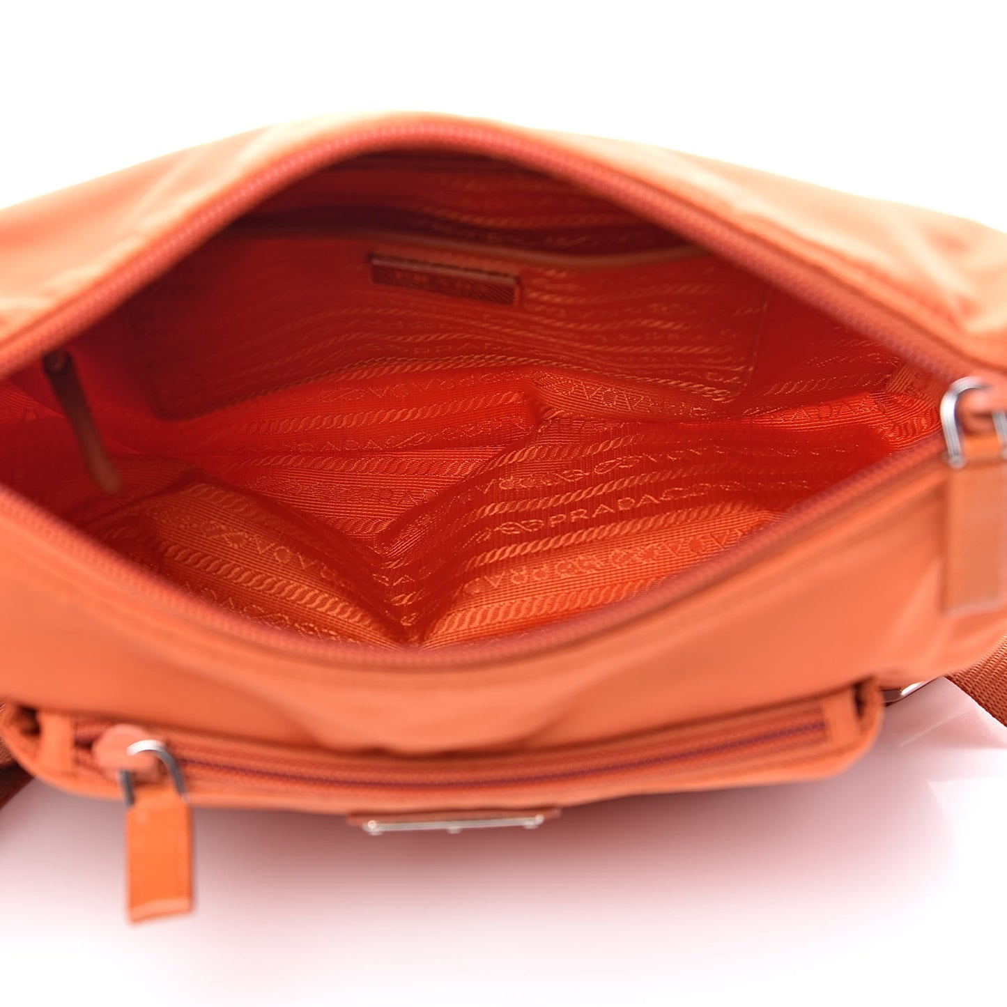 Nylon Vela Flat Messenger Bag Papaya