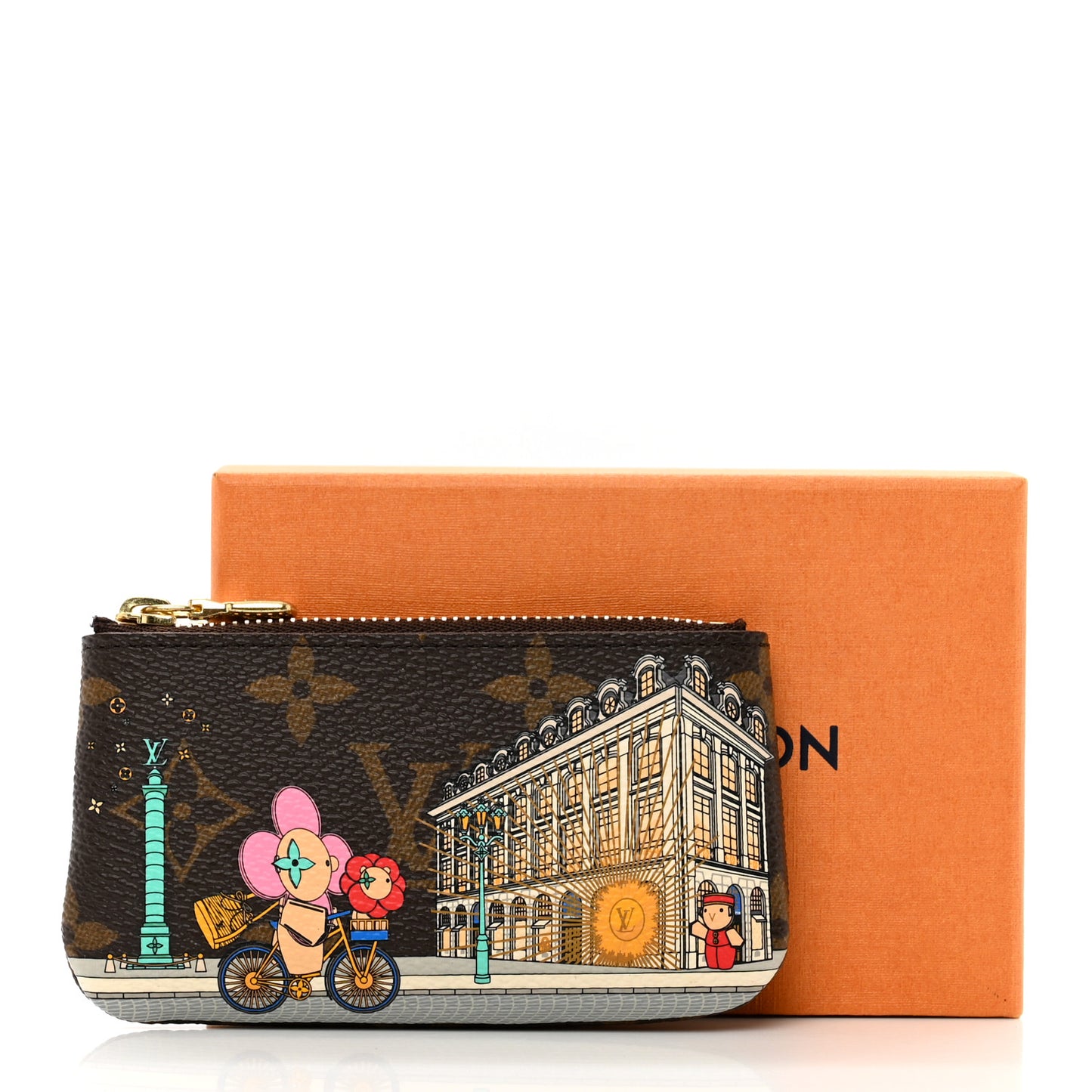 Monogram 2022 Christmas Animation Paris Key Pouch Pink