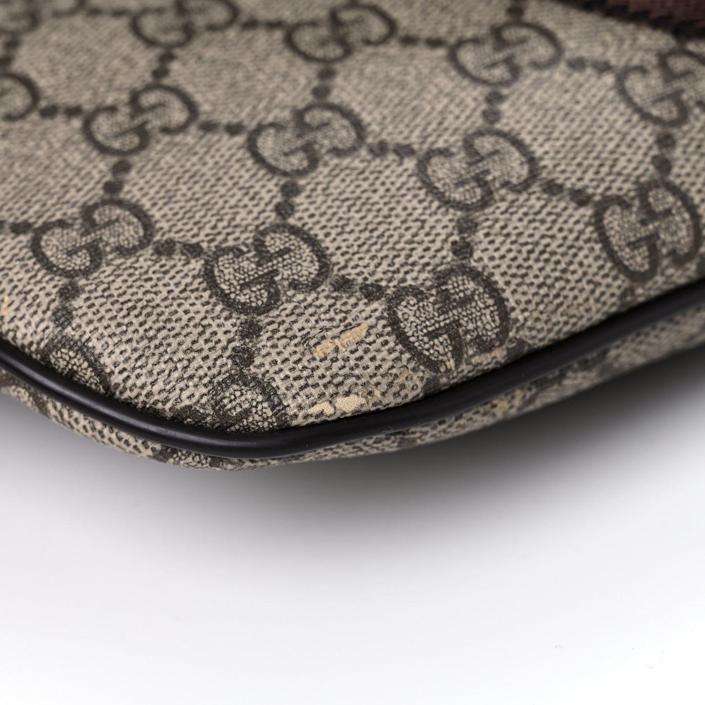 GG Supreme Monogram Belt Bag Dark Brown