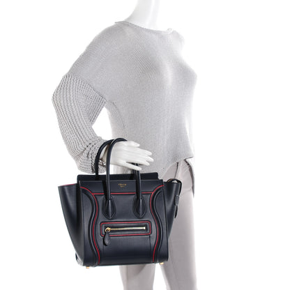 Celine Smooth Calfskin Interstice Micro Luggage Navy Blue 4 of 9