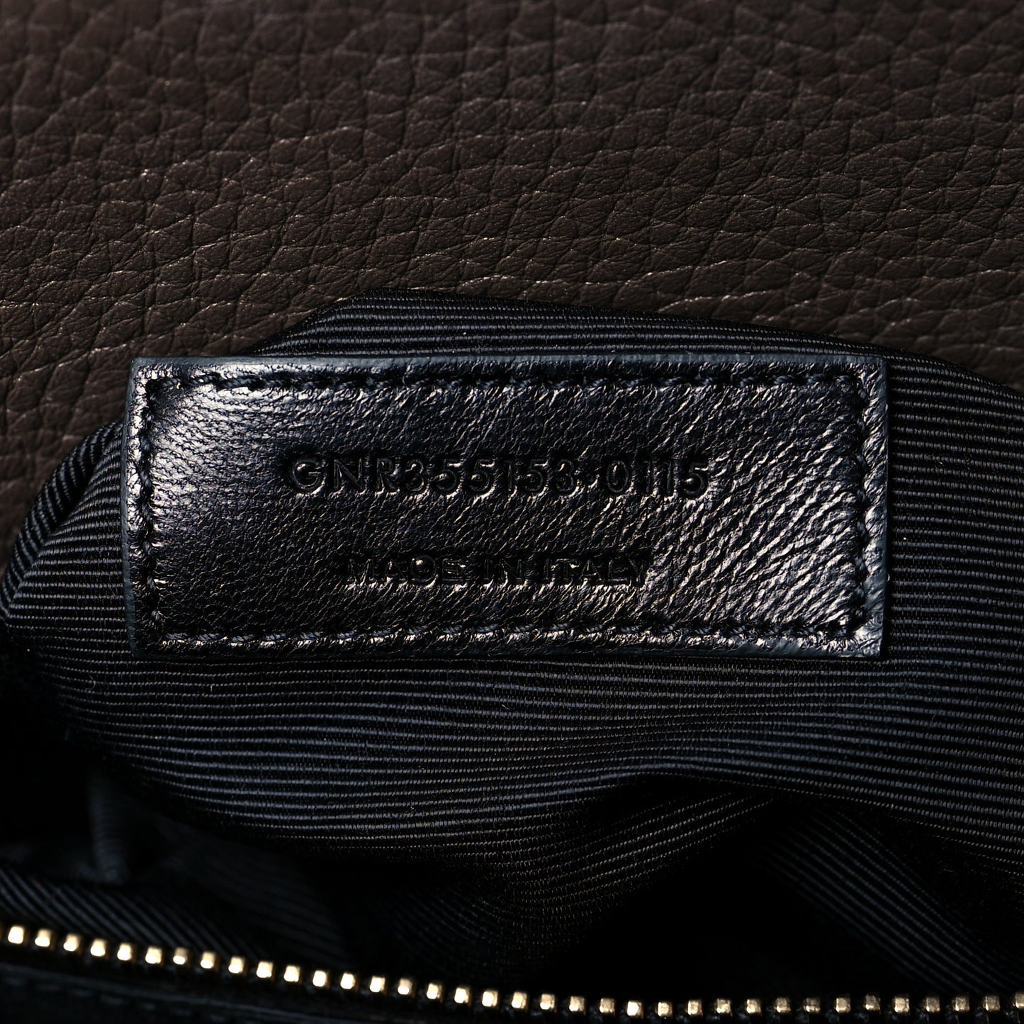 Grained Calfskin Small Sac De Jour Fog Dark Brown