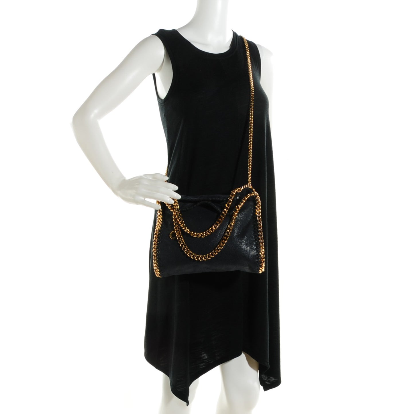 Shaggy Deer Mini Falabella Tote Navy
