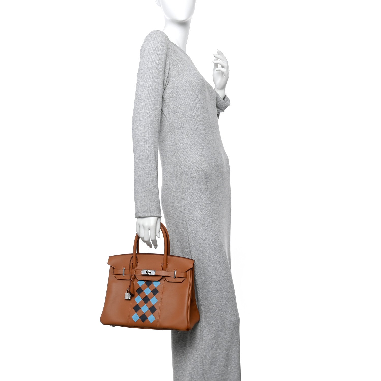 Hermes Swift Epsom Tressage Birkin 30 Gold Bleu de Nord Bleu Indigo 2 of 11