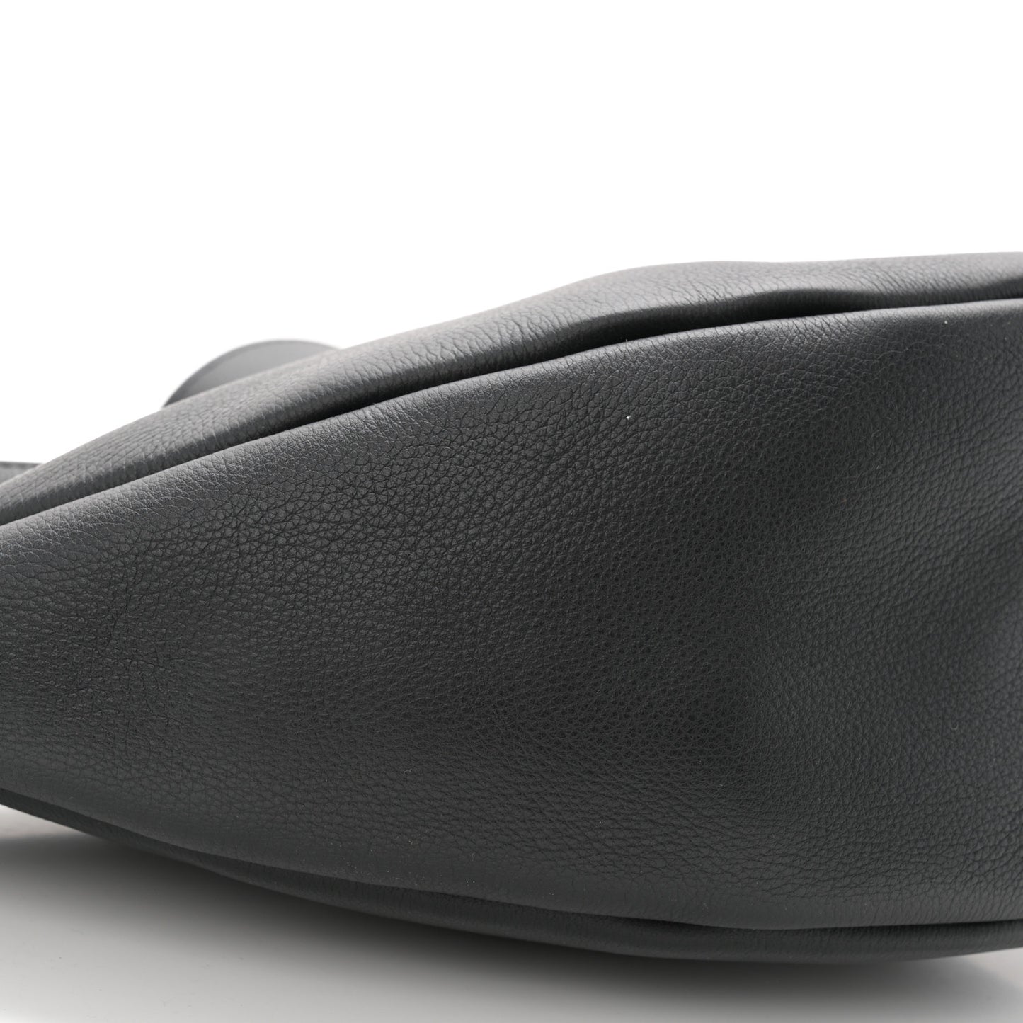 Grained Calfskin Small Slouchy Banana Bag Black
