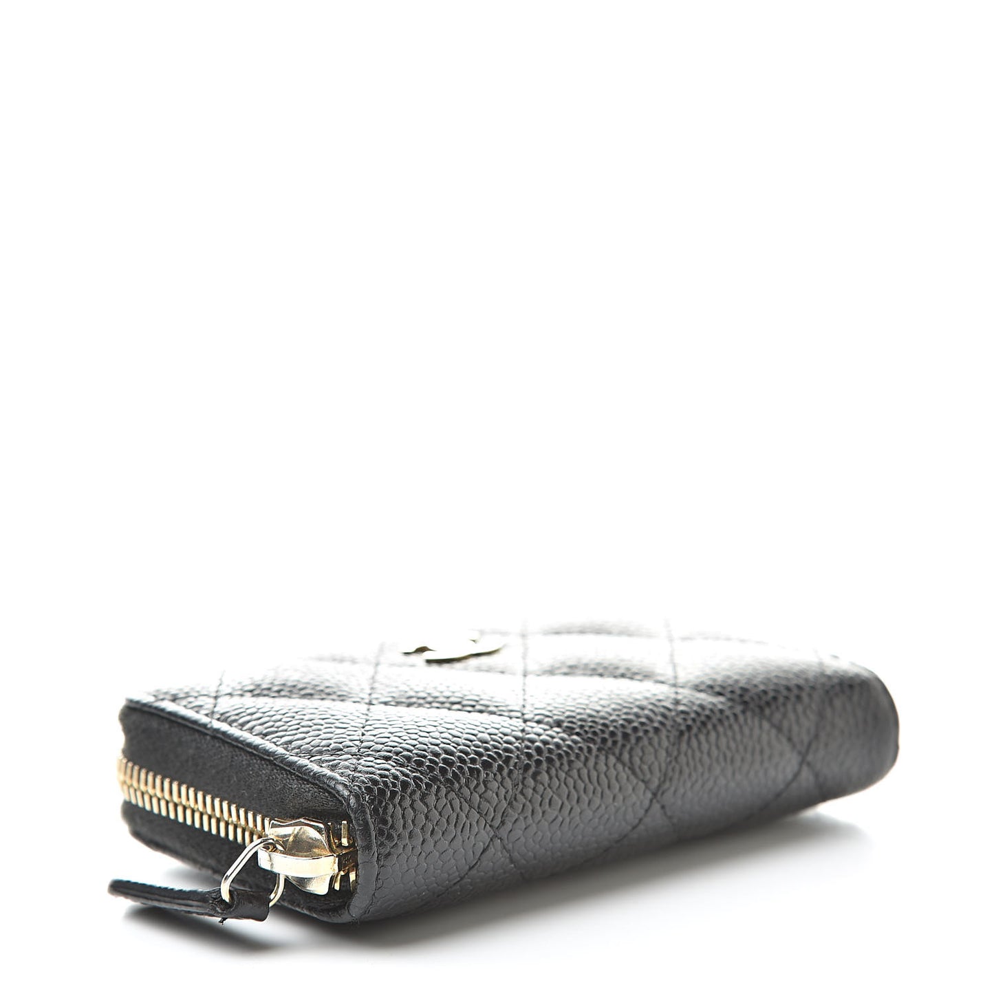 Caviar Quilted Zip Coin Purse Black