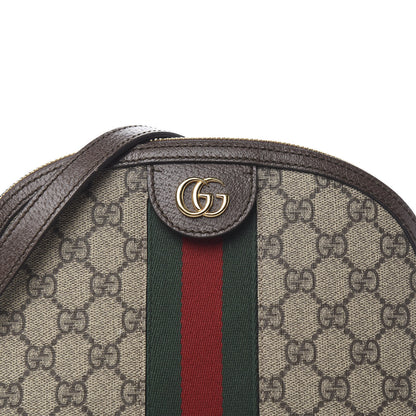 Gucci GG Supreme Monogram Textured Dollar Calfskin Web Small Ophidia Dome Shoulder Bag Beige Ebony New Acero 9 of 9
