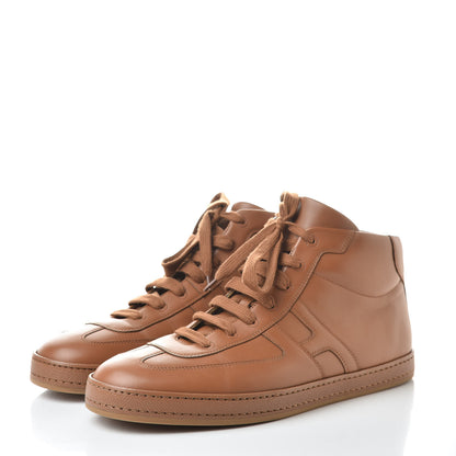 Hermes Calfskin Mens High Top Poker Sneakers 42 Naturel 3 of 8