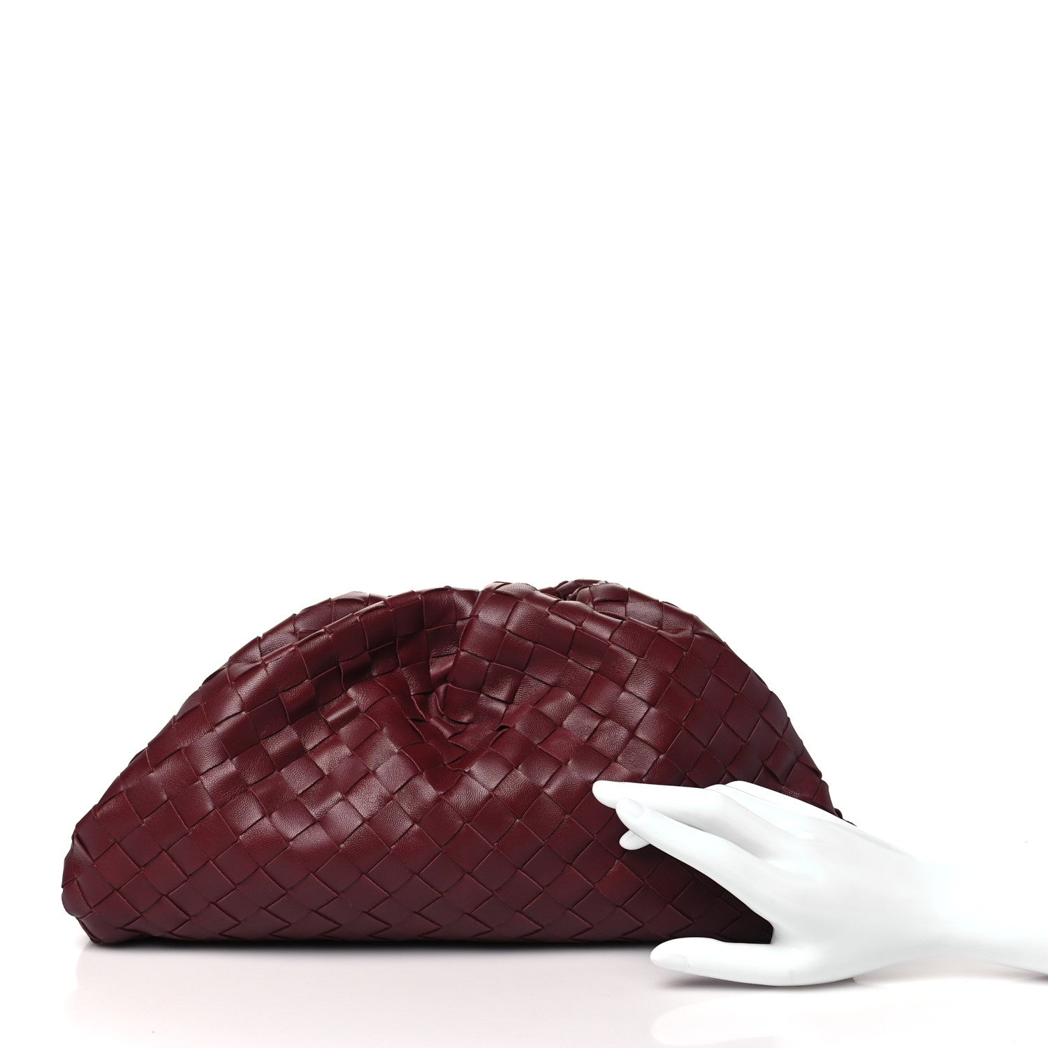 Bottega Veneta Nappa Maxi Intrecciato The Pouch Oversized Clutch Bordeaux 2 of 8