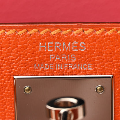 Hermes Epsom Chevre Mysore Kellygraphie Lettre R Kelly Sellier 28 Abricot Brique Feu 6 of 15