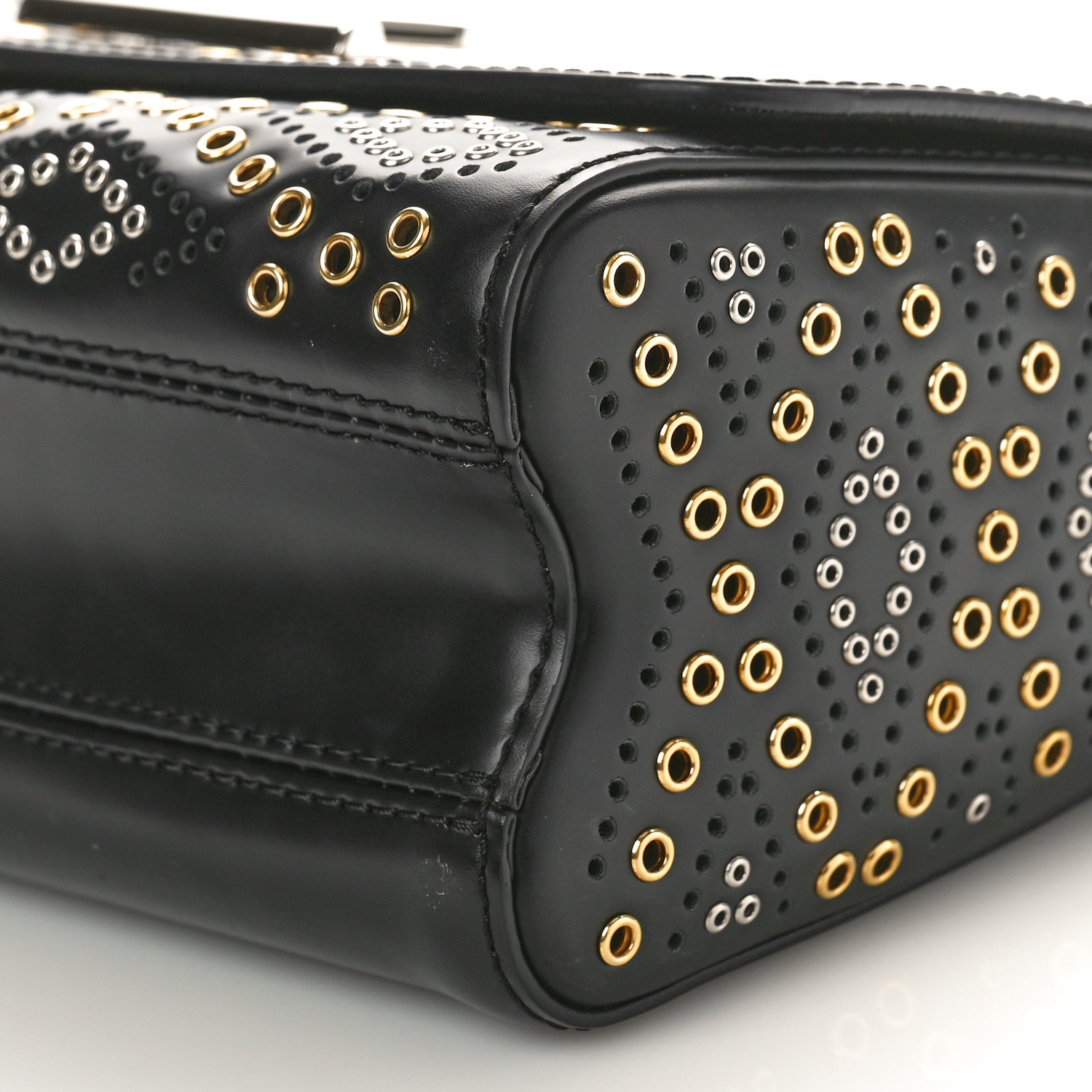 Louis Vuitton Calfskin Eyelet Twist Shoulder Bag MM Black 10 of 10