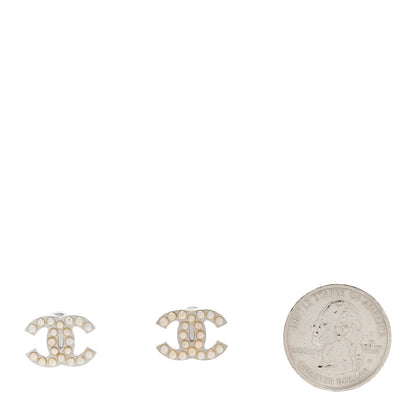 Chanel Pearl CC Earrings Silver 2 of 4