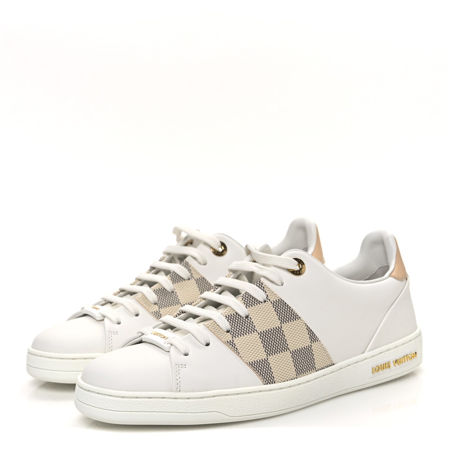 Damier Azur Front Row Sneaker 38 White