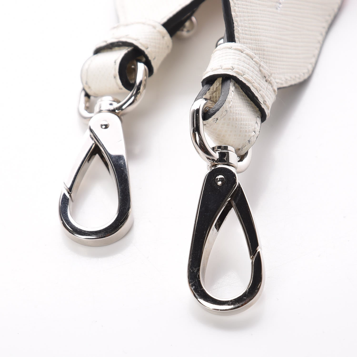 Prada Saffiano Striped Fabric Nastro Righe Shoulder Strap Fuoco 5 of 6