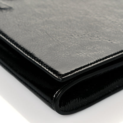 Saint Laurent Textured Patent Monogram Large Belle De Jour Clutch Black 8 of 10