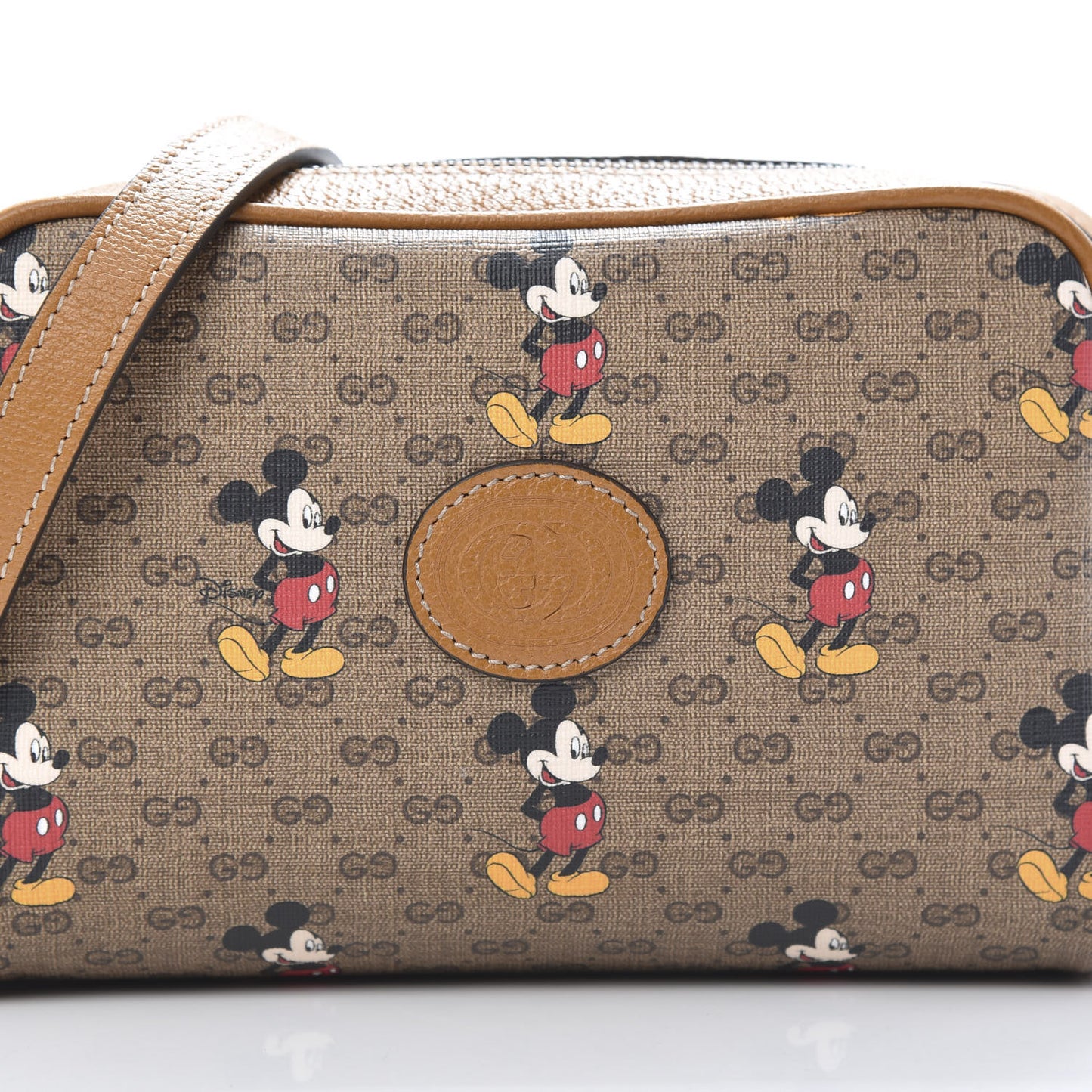 X DISNEY Mini Vintage GG Supreme Monogram Mickey Mouse Shoulder Bag Beige Vintage Sun Oil