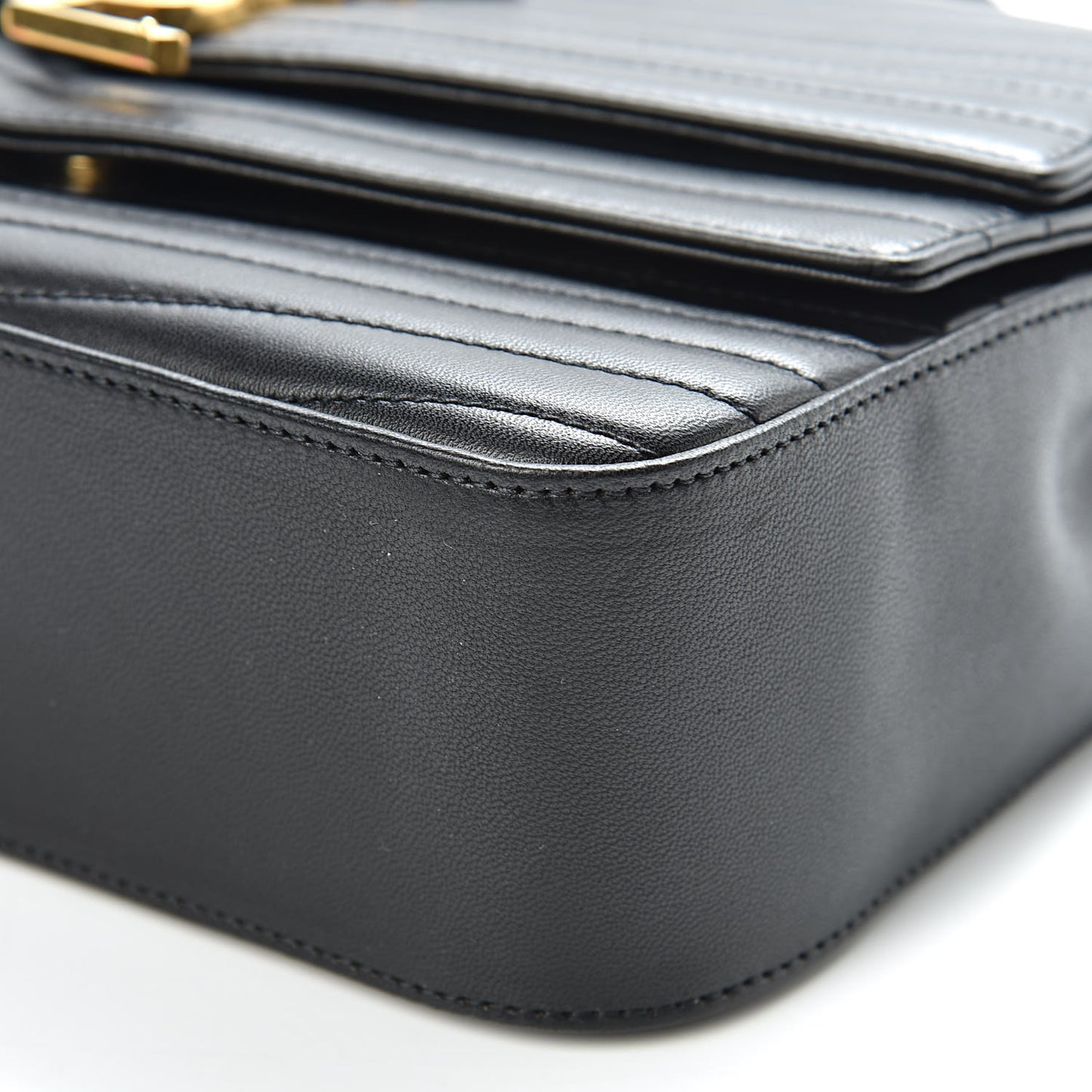 Lambskin Matelasse Chevron Monogram Medium Sulpice Bag Black