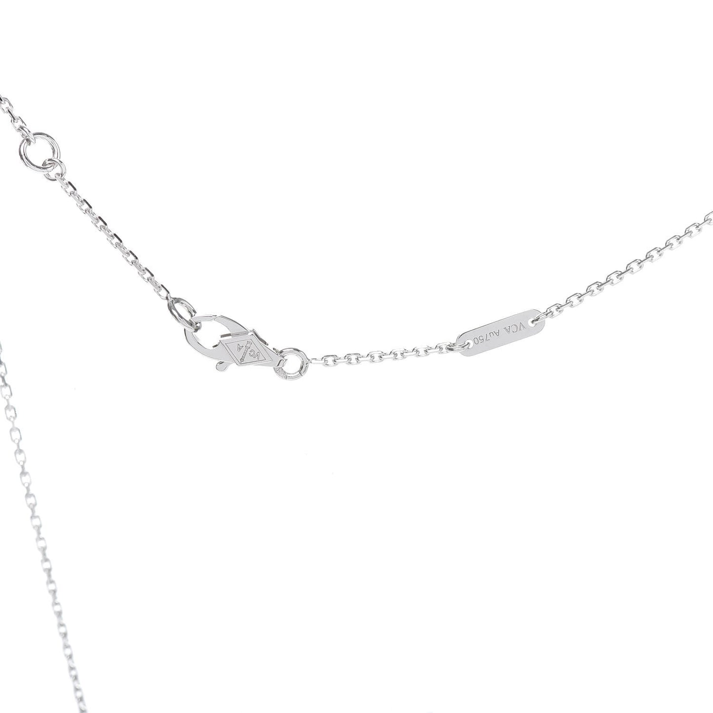 18K White Gold Turquoise Sweet Alhambra Butterfly Pendant Necklace