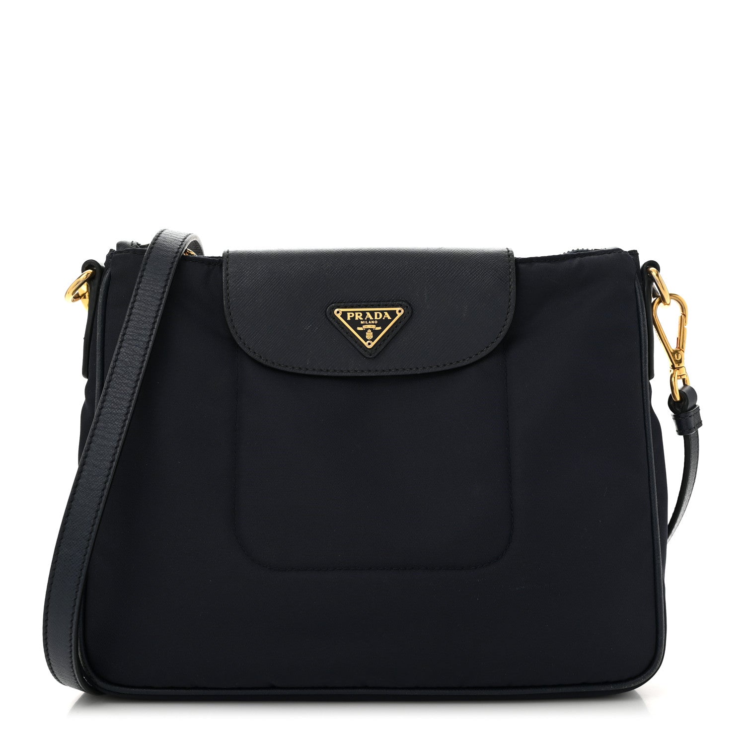 Prada Tessuto Nylon Saffiano Crossbody Bag Bleu 1 of 11