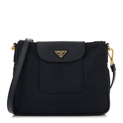 Prada Tessuto Nylon Saffiano Crossbody Bag Bleu 1 of 11