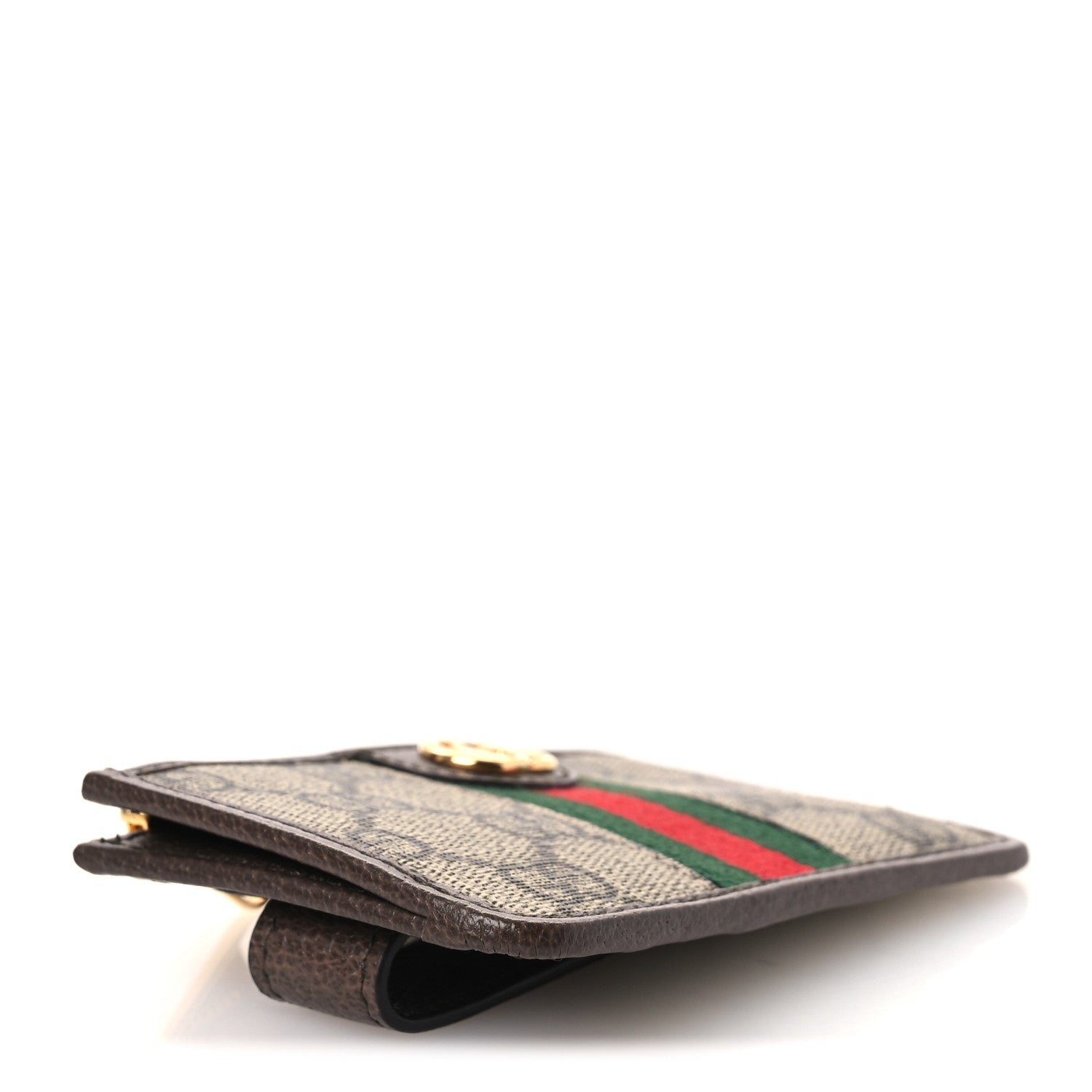 Gucci GG Supreme Monogram Web Ophidia Zip Card Case Brown 4 of 8