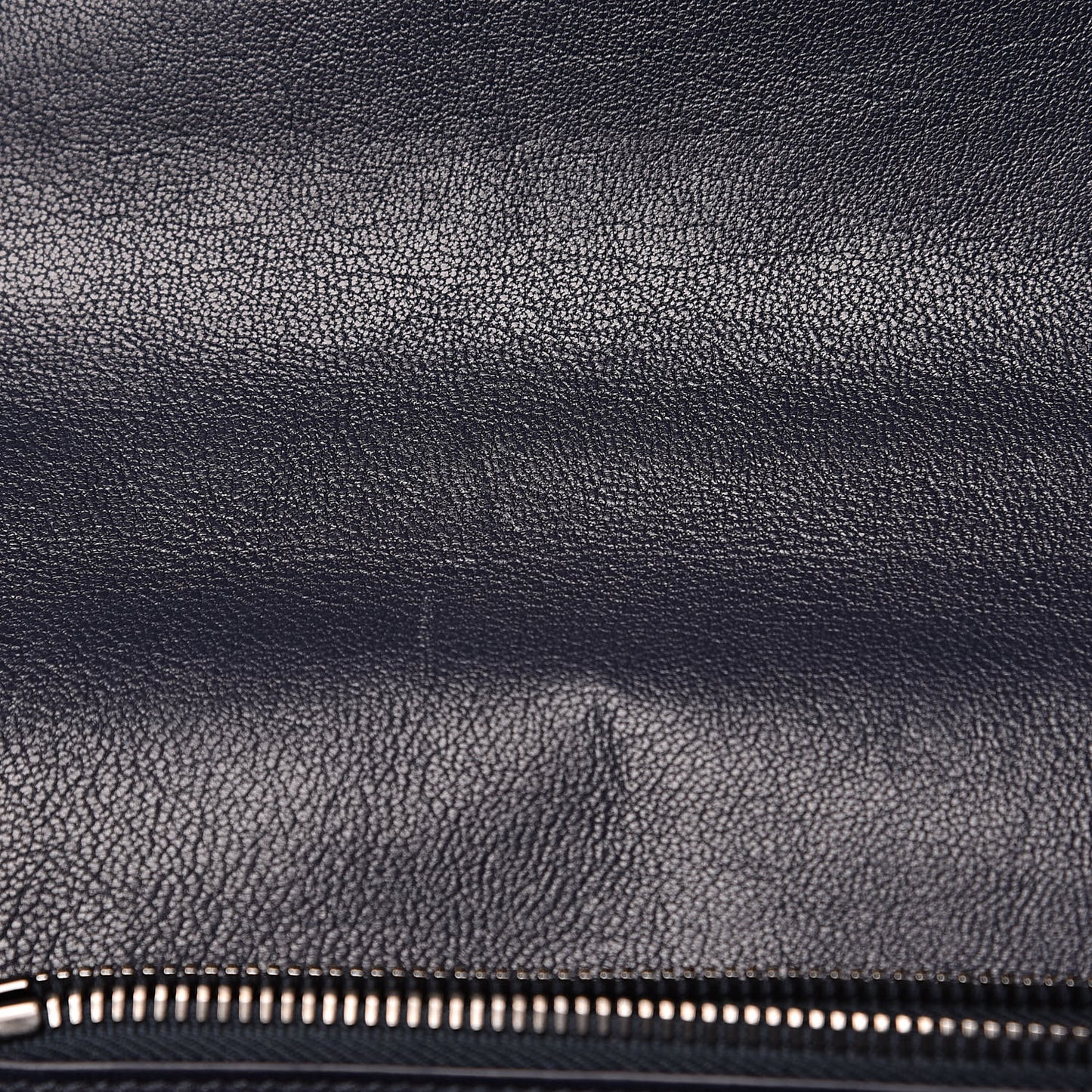 Sheepskin Matelasse Chevron Monogram Large College Satchel Navy Blue