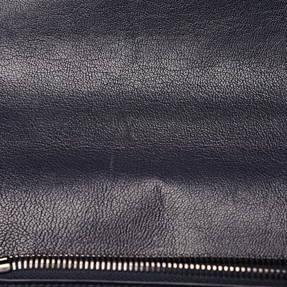 Saint Laurent Sheepskin Matelasse Chevron Monogram Large College Satchel Navy Blue 11 of 19