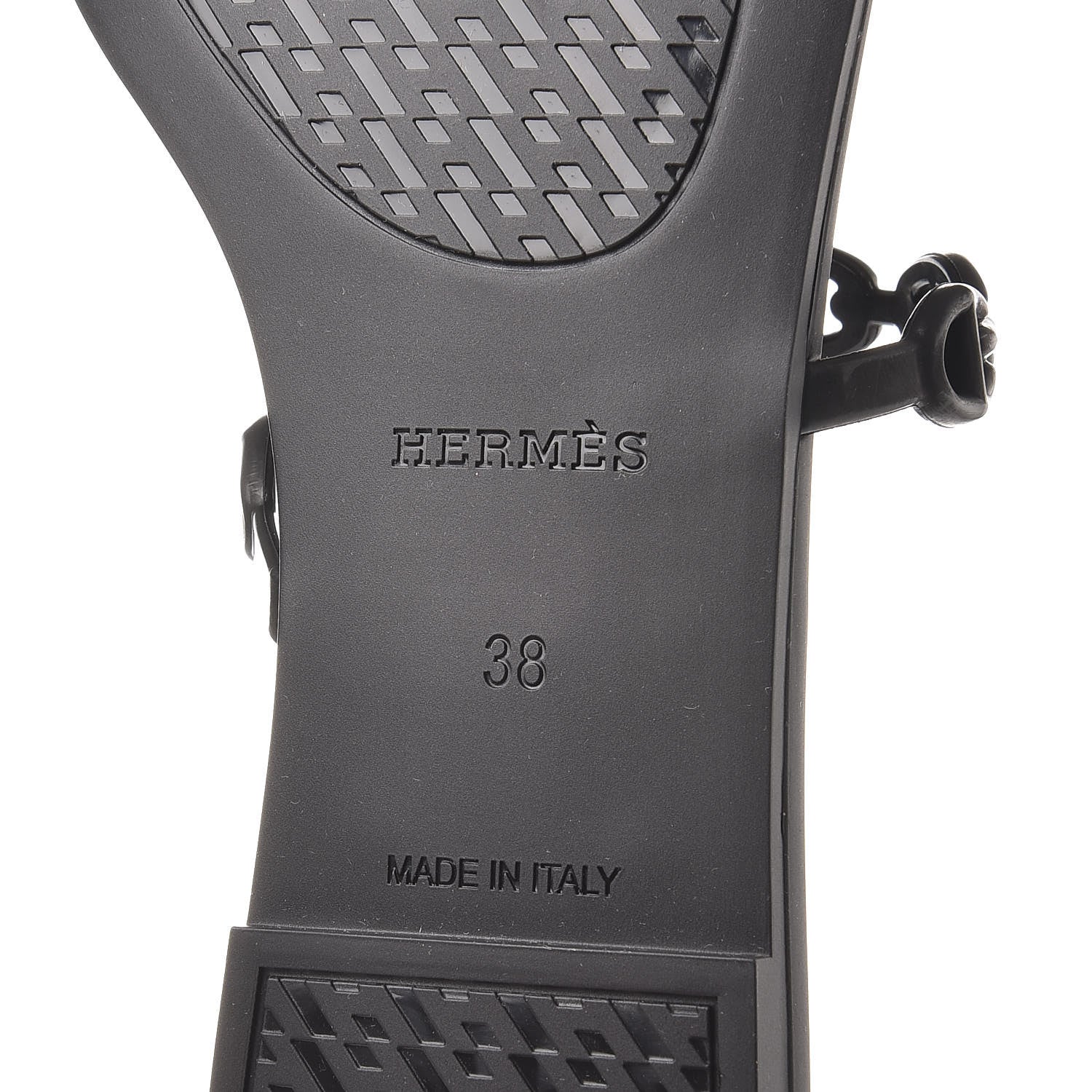 Hermes Rubber Chaine d'Ancre Rivage Sandals 38 Black 6 of 8
