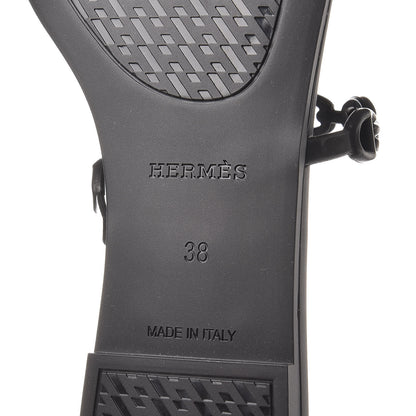 Hermes Rubber Chaine d'Ancre Rivage Sandals 38 Black 6 of 8