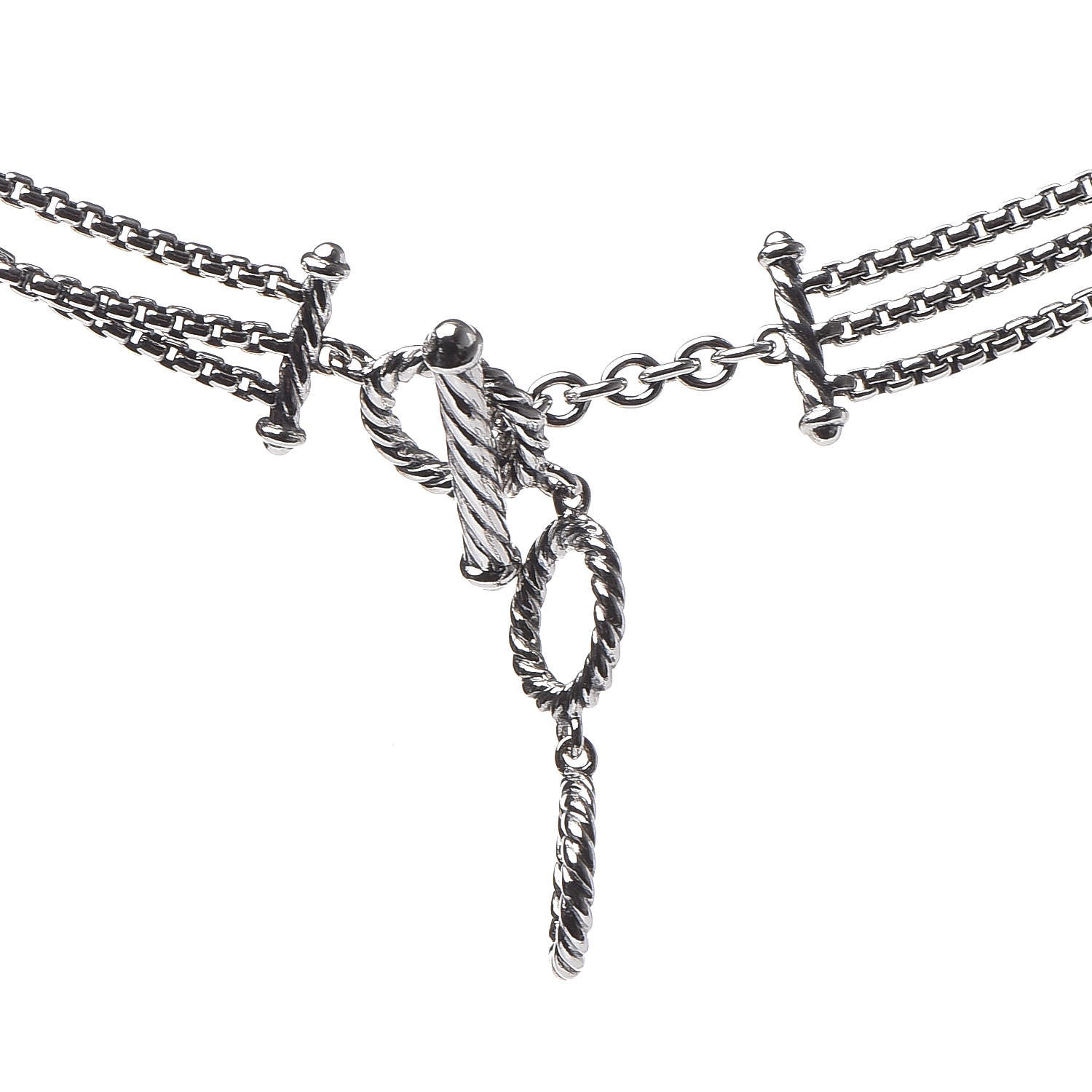 David Yurman Sterling Silver Diamond Pave Confetti Drop Necklace 5 of 7
